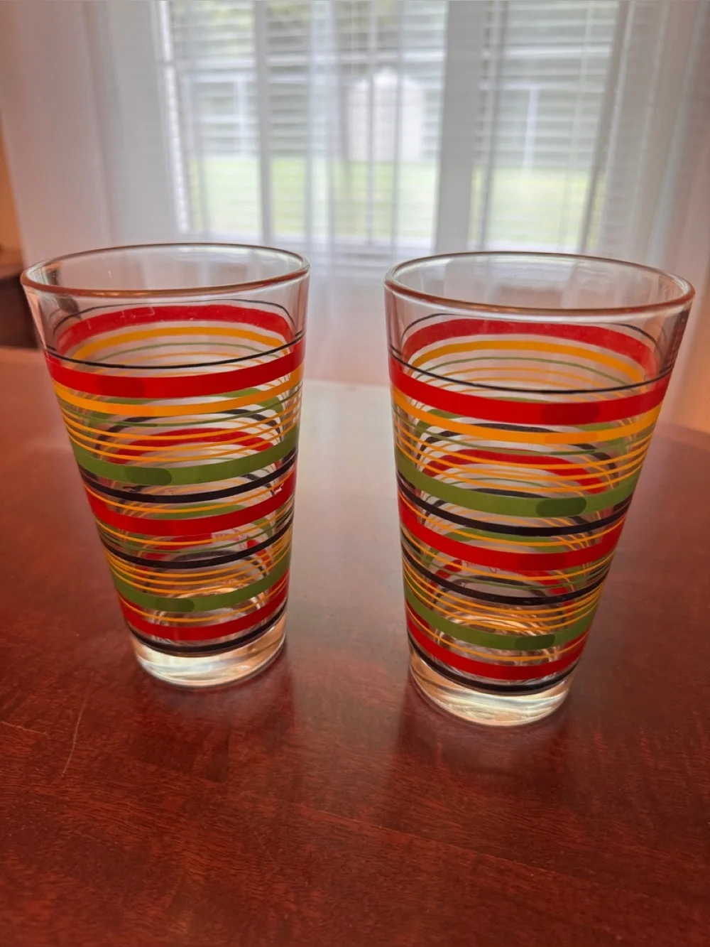 Fiestaware Coordinates Drinking Glasses Mambo Libbey Stripes Fiesta. SET OF TWO